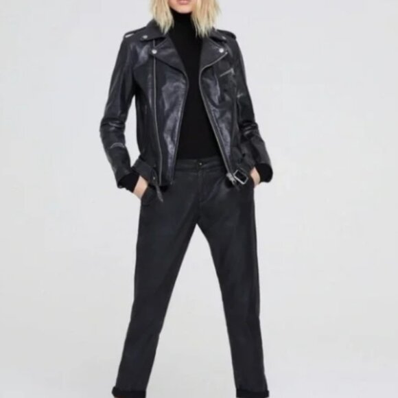 AG Adriano Goldschmied The Caden Tailored Trouser – Coated Black Denim | Size 27 - Picture 1 of 7